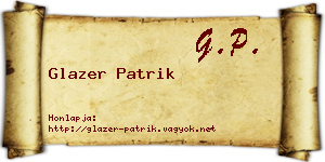Glazer Patrik névjegykártya
