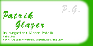 patrik glazer business card